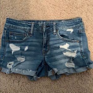 Light Washed Ripped Shorts